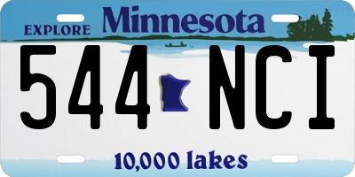 MN license plate 544NCI