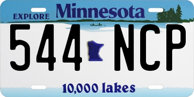 MN license plate 544NCP