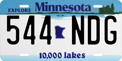 MN license plate 544NDG