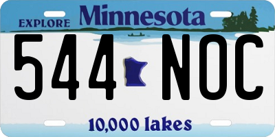 MN license plate 544NOC