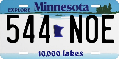 MN license plate 544NOE