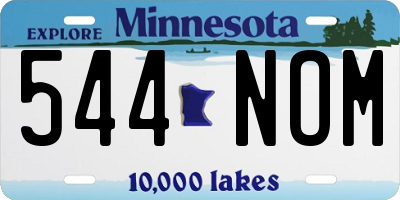 MN license plate 544NOM