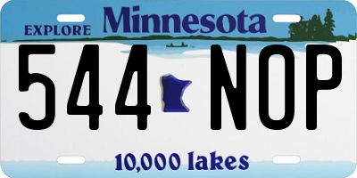 MN license plate 544NOP