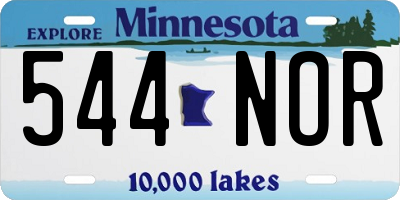 MN license plate 544NOR