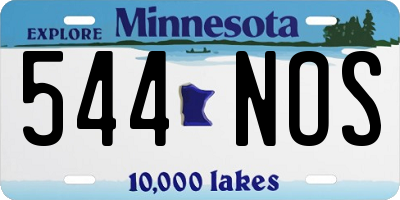 MN license plate 544NOS
