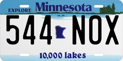 MN license plate 544NOX