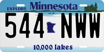 MN license plate 544NWW
