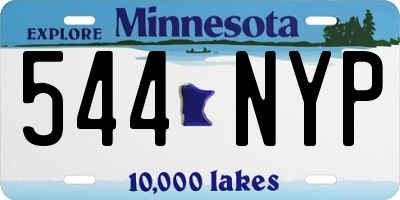 MN license plate 544NYP