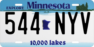 MN license plate 544NYV