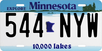 MN license plate 544NYW