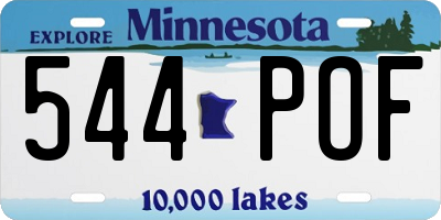 MN license plate 544POF