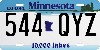 MN license plate 544QYZ