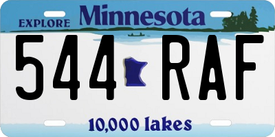 MN license plate 544RAF