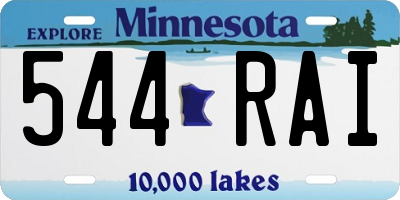 MN license plate 544RAI
