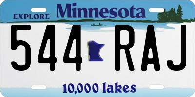MN license plate 544RAJ