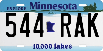 MN license plate 544RAK