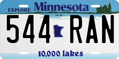 MN license plate 544RAN
