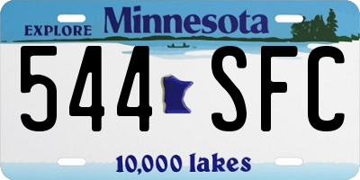 MN license plate 544SFC