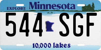 MN license plate 544SGF