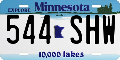 MN license plate 544SHW