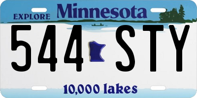 MN license plate 544STY
