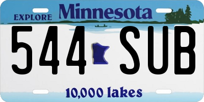 MN license plate 544SUB