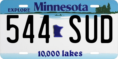 MN license plate 544SUD