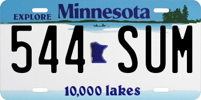 MN license plate 544SUM