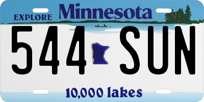 MN license plate 544SUN