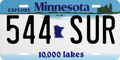 MN license plate 544SUR