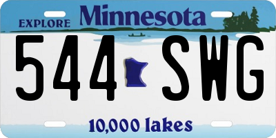 MN license plate 544SWG