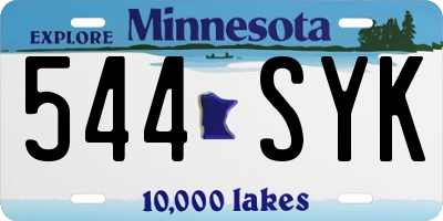 MN license plate 544SYK