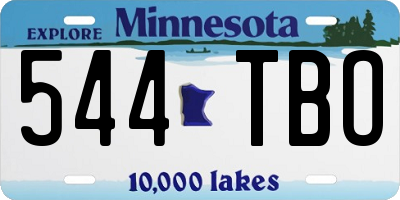 MN license plate 544TBO
