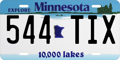 MN license plate 544TIX