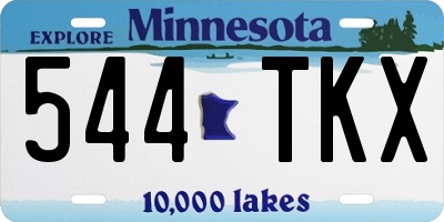 MN license plate 544TKX