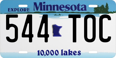 MN license plate 544TOC