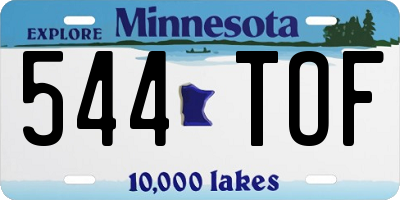 MN license plate 544TOF