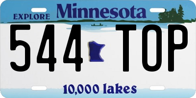 MN license plate 544TOP