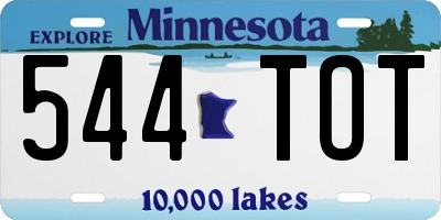 MN license plate 544TOT