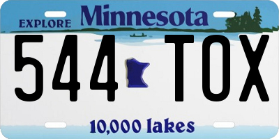 MN license plate 544TOX