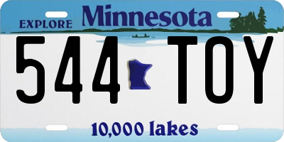 MN license plate 544TOY