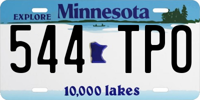 MN license plate 544TPO