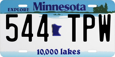 MN license plate 544TPW