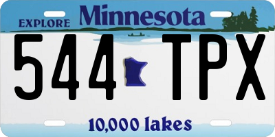 MN license plate 544TPX