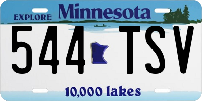 MN license plate 544TSV