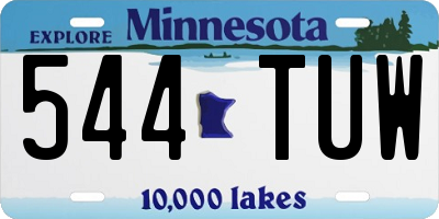 MN license plate 544TUW
