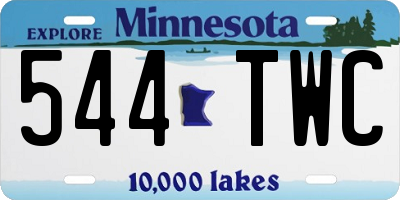 MN license plate 544TWC