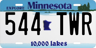 MN license plate 544TWR