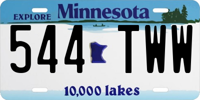 MN license plate 544TWW