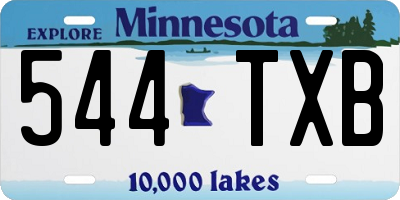 MN license plate 544TXB